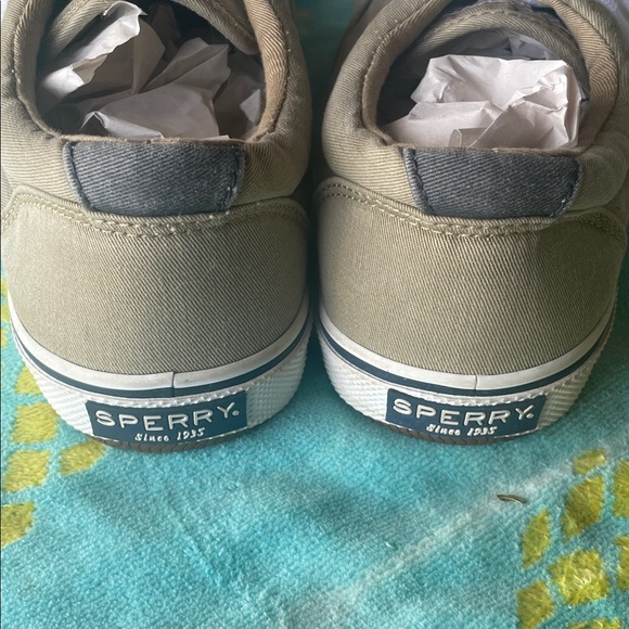 SPERRY Men's Canvas Boat Shoes - Olive Tan SZ 8.5 - Picture 5 of 10